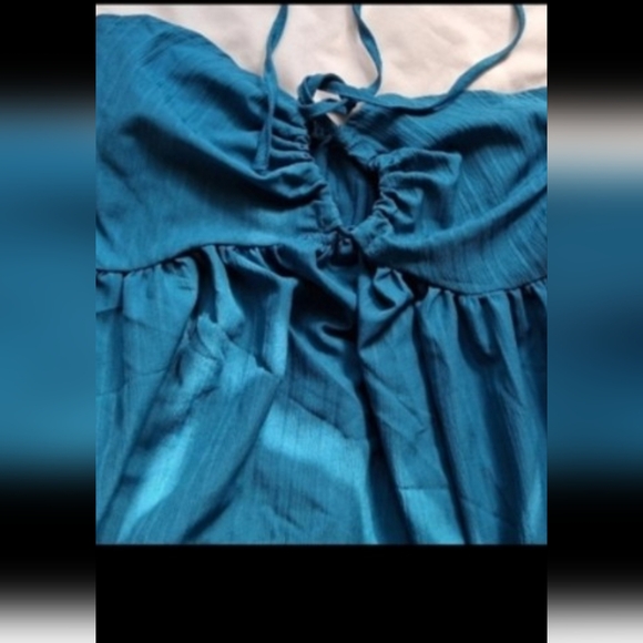 Elegant Teal Halter Maxi Dress- Perfect Y2K / Beach Vibes - LIKE NEW 🩵 - Picture 4 of 5